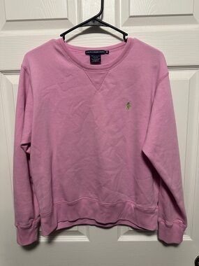 Ralph Lauren Light Pink Crewneck Sweatshirt with Green Pony